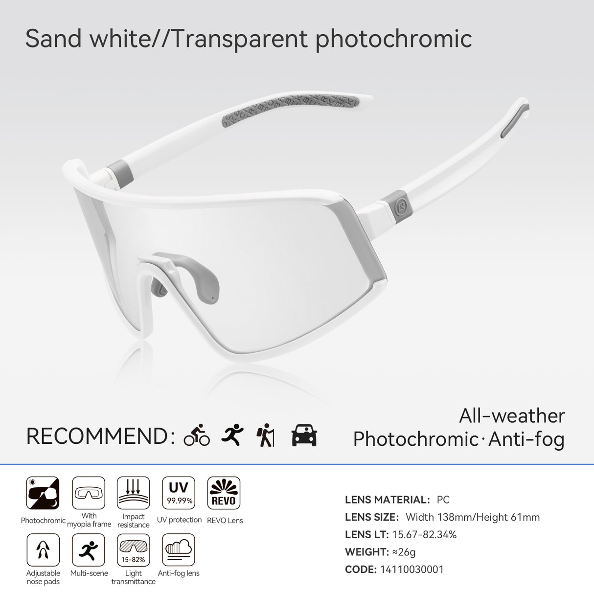 Lentes de Running / Ciclismo - Antiempañante - ROCKBROS - SP376