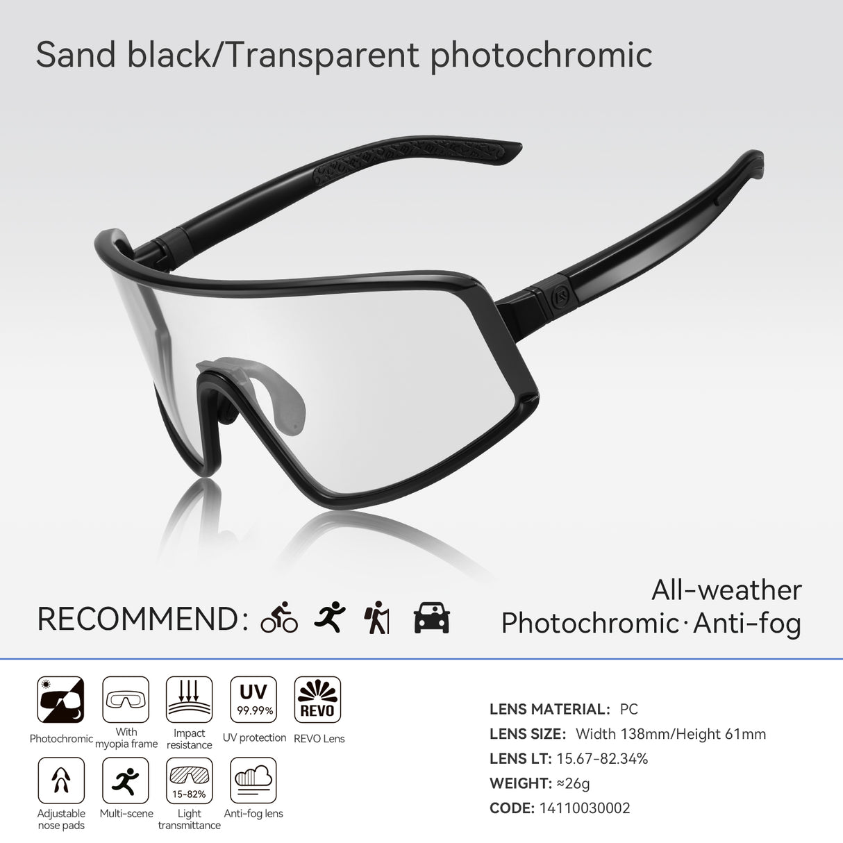 Lentes de Running / Ciclismo - Antiempañante - ROCKBROS - SP376