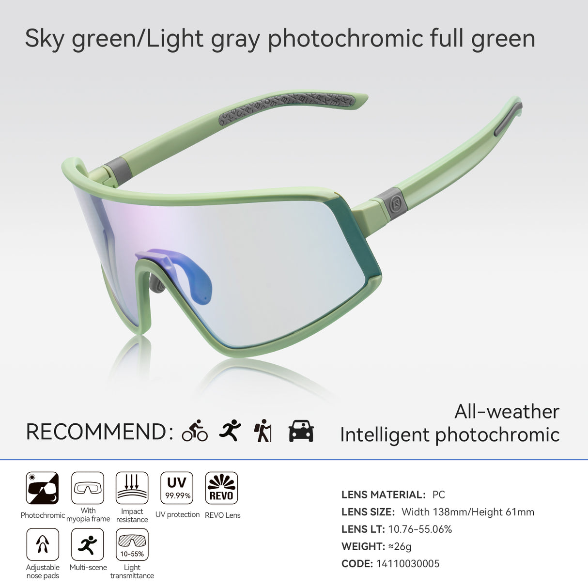 Lentes de Running / Ciclismo - Antiempañante - ROCKBROS - SP376