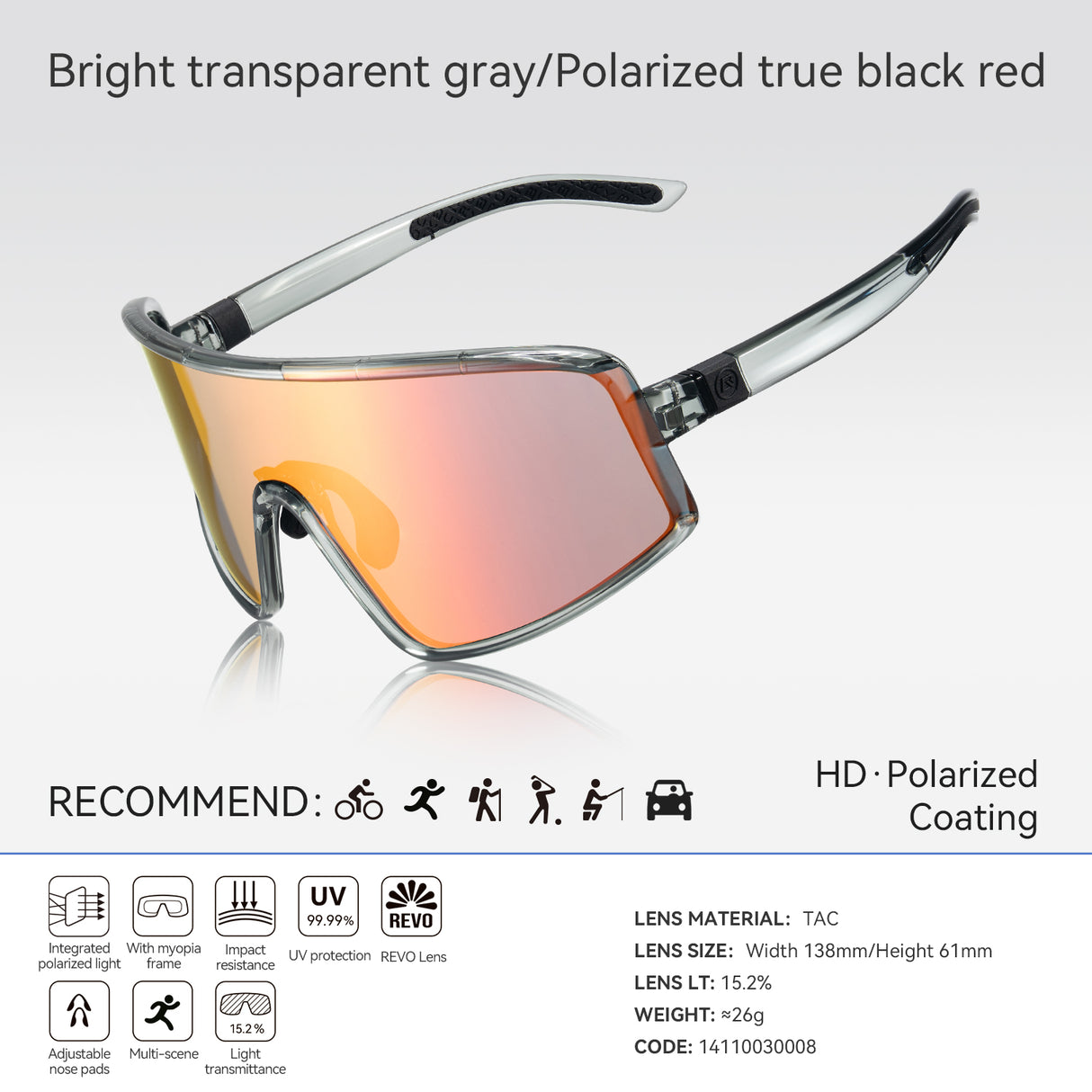 Lentes de Running / Ciclismo - Antiempañante - ROCKBROS - SP376