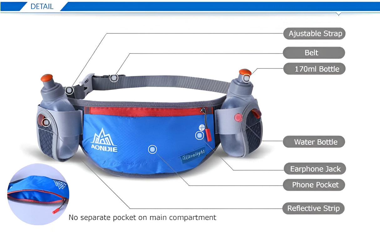 Riñonera Running con 2 botellas incluidas - Aonijie