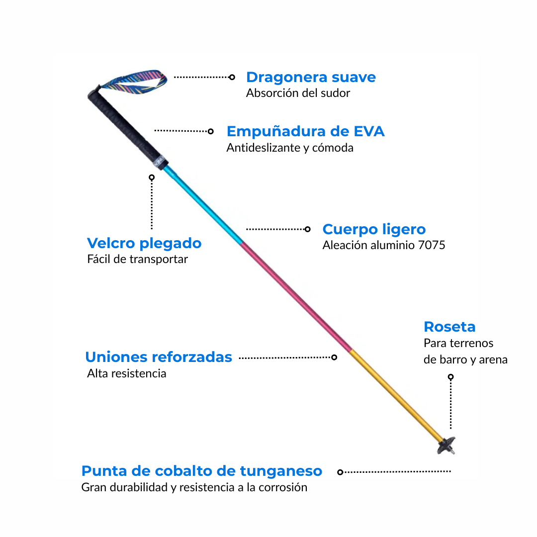 Bastones de Trekking y Trail Running Aonijie (1 par) - Aleación de Aluminio - Plegables - Vertical Z + ¡ENVÍO 🚚 GRATIS!