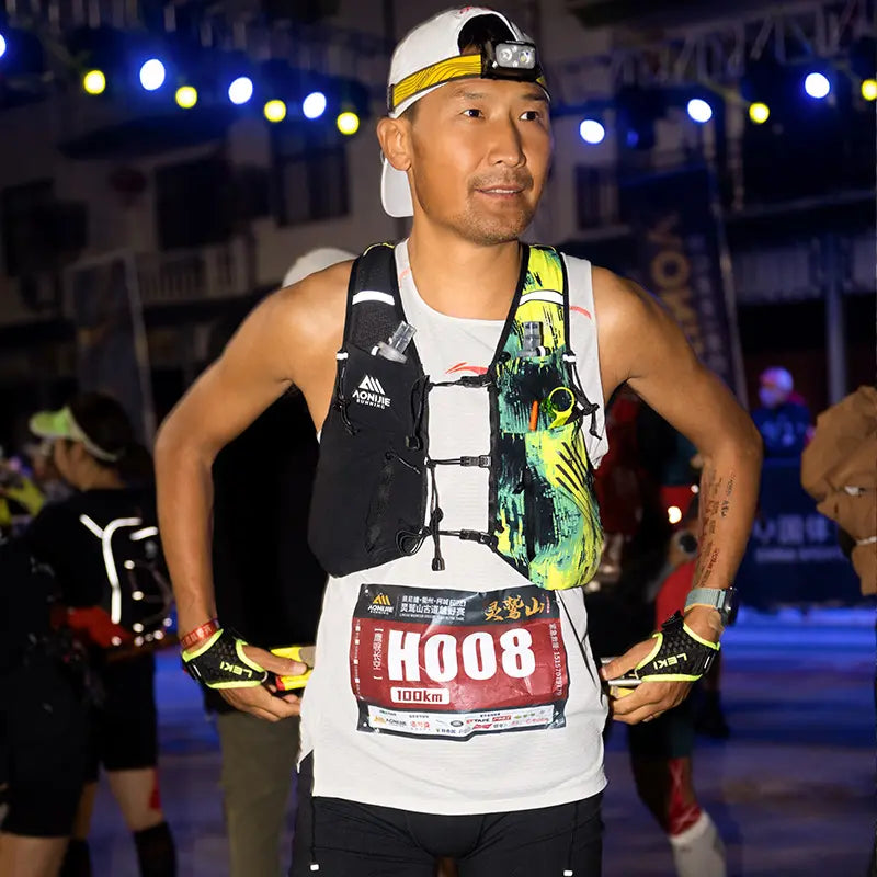 Mochila para Trail Running 10L - Amarillo/Verde + ¡ENVÍO 🚚 GRATIS!