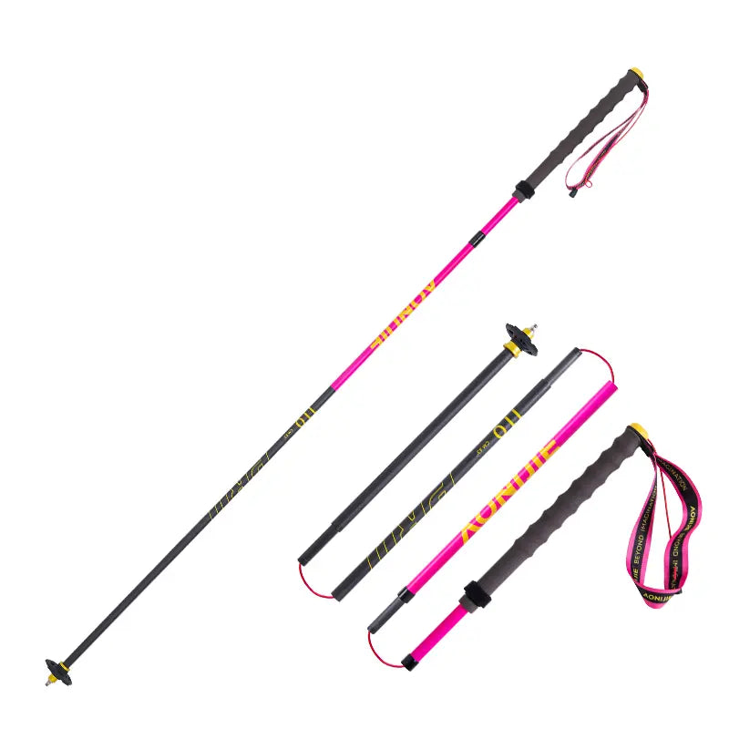 Bastones de Trekking y Trail Running Aonijie (1 par)- Full Carbono - Plegables - Cuatro tramos + ¡ENVÍO 🚚 GRATIS!