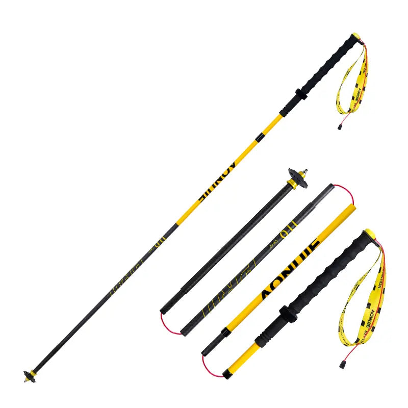 Bastones de Trekking y Trail Running Aonijie (1 par)- Full Carbono - Plegables - Cuatro tramos + ¡ENVÍO 🚚 GRATIS!