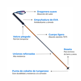 Bastones de Trekking y Trail Running Aonijie (1 par) - Aleación de Aluminio - Plegables - Vertical Z + ¡ENVÍO 🚚 GRATIS!